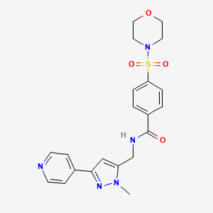 molecular formula C21H23N5O4S B2429406 N-{[1-methyl-3-(pyridin-4-yl)-1H-pyrazol-5-yl]methyl}-4-(morpholine-4-sulfonyl)benzamide CAS No. 2319719-18-9