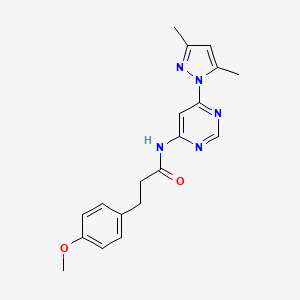 molecular formula C19H21N5O2 B2429413 N-(6-(3,5-dimethyl-1H-pyrazol-1-yl)pyrimidin-4-yl)-3-(4-methoxyphenyl)propanamide CAS No. 1428366-88-4