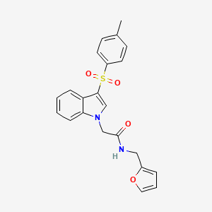 molecular formula C22H20N2O4S B2429417 N-(furan-2-ylmethyl)-2-(3-tosyl-1H-indol-1-yl)acetamide CAS No. 946223-86-5