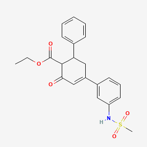 Ethyl 4-[3-(methanesulfonamido)phenyl]-2-oxo-6-phenylcyclohex-3-ene-1-carboxylate