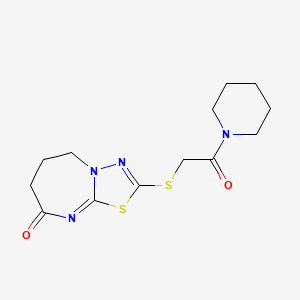 2-((2-oxo-2-(piperidin-1-yl)ethyl)thio)-6,7-dihydro-[1,3,4]thiadiazolo[3,2-a][1,3]diazepin-8(5H)-one