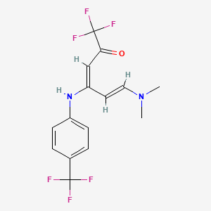 (3E,5E)-6-(dimethylamino)-1,1,1-trifluoro-4-[4-(trifluoromethyl)anilino]-3,5-hexadien-2-one