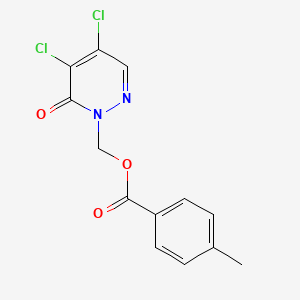 [4,5-dichloro-6-oxo-1(6H)-pyridazinyl]methyl 4-methylbenzenecarboxylate