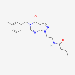 molecular formula C19H23N5O2 B2429440 N-(2-(5-(3-methylbenzyl)-4-oxo-4,5-dihydro-1H-pyrazolo[3,4-d]pyrimidin-1-yl)ethyl)butyramide CAS No. 922117-91-7