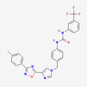 1-(4-((4-(3-(p-tolyl)-1,2,4-oxadiazol-5-yl)-1H-imidazol-1-yl)methyl)phenyl)-3-(3-(trifluoromethyl)phenyl)urea