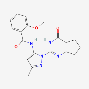 2-methoxy-N-(3-methyl-1-(4-oxo-4,5,6,7-tetrahydro-3H-cyclopenta[d]pyrimidin-2-yl)-1H-pyrazol-5-yl)benzamide