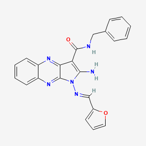 (E)-2-amino-N-benzyl-1-((furan-2-ylmethylene)amino)-1H-pyrrolo[2,3-b]quinoxaline-3-carboxamide