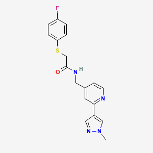 2-[(4-fluorophenyl)sulfanyl]-N-{[2-(1-methyl-1H-pyrazol-4-yl)pyridin-4-yl]methyl}acetamide