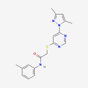 2-((6-(3,5-dimethyl-1H-pyrazol-1-yl)pyrimidin-4-yl)thio)-N-(m-tolyl)acetamide