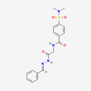 (E)-N-(2-(2-benzylidenehydrazinyl)-2-oxoethyl)-4-(N,N-dimethylsulfamoyl)benzamide