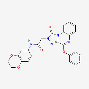 molecular formula C25H19N5O5 B2429468 N-(2,3-dihydro-1,4-benzodioxin-6-yl)-2-{1-oxo-4-phenoxy-1H,2H-[1,2,4]triazolo[4,3-a]quinoxalin-2-yl}acetamide CAS No. 1189855-85-3