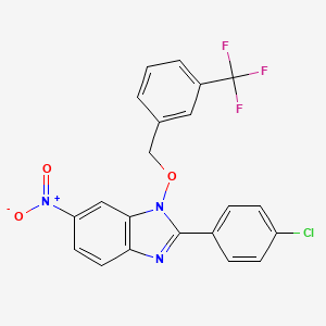 2-(4-chlorophenyl)-6-nitro-1-{[3-(trifluoromethyl)benzyl]oxy}-1H-1,3-benzimidazole