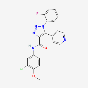 molecular formula C21H15ClFN5O2 B2429476 N-(3-chloro-4-methoxyphenyl)-1-(2-fluorophenyl)-5-(pyridin-4-yl)-1H-1,2,3-triazole-4-carboxamide CAS No. 1795409-43-6