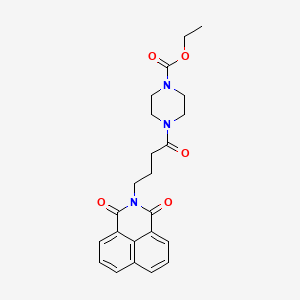 Ethyl 4-[4-(1,3-dioxobenzo[de]isoquinolin-2-yl)butanoyl]piperazine-1-carboxylate