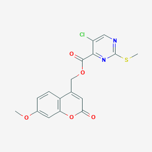 (7-methoxy-2-oxo-2H-chromen-4-yl)methyl 5-chloro-2-(methylsulfanyl)pyrimidine-4-carboxylate