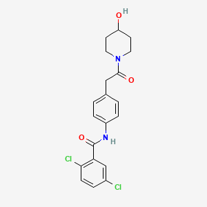 2,5-dichloro-N-(4-(2-(4-hydroxypiperidin-1-yl)-2-oxoethyl)phenyl)benzamide