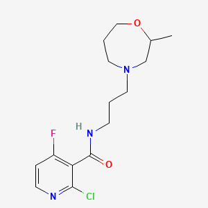 2-Chloro-4-fluoro-N-[3-(2-methyl-1,4-oxazepan-4-yl)propyl]pyridine-3-carboxamide