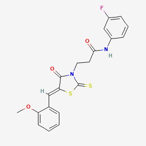 N-(3-fluorophenyl)-3-[(5Z)-5-[(2-methoxyphenyl)methylidene]-4-oxo-2-sulfanylidene-1,3-thiazolidin-3-yl]propanamide