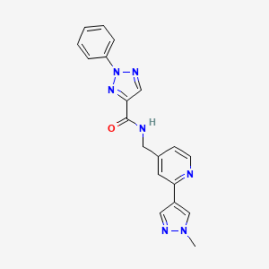 molecular formula C19H17N7O B2429502 N-((2-(1-methyl-1H-pyrazol-4-yl)pyridin-4-yl)methyl)-2-phenyl-2H-1,2,3-triazole-4-carboxamide CAS No. 2034532-68-6