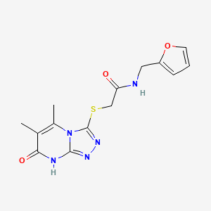 2-((5,6-dimethyl-7-oxo-7,8-dihydro-[1,2,4]triazolo[4,3-a]pyrimidin-3-yl)thio)-N-(furan-2-ylmethyl)acetamide