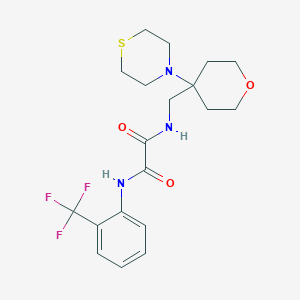molecular formula C19H24F3N3O3S B2429508 N'-{[4-(thiomorpholin-4-yl)oxan-4-yl]methyl}-N-[2-(trifluoromethyl)phenyl]ethanediamide CAS No. 2415623-51-5