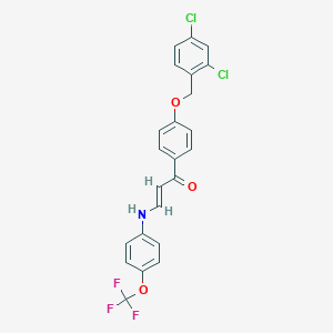 (E)-1-{4-[(2,4-dichlorobenzyl)oxy]phenyl}-3-[4-(trifluoromethoxy)anilino]-2-propen-1-one