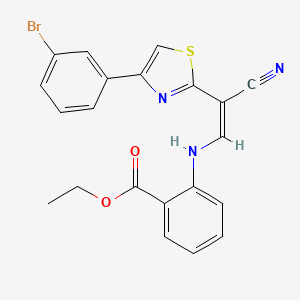 (Z)-ethyl 2-((2-(4-(3-bromophenyl)thiazol-2-yl)-2-cyanovinyl)amino)benzoate