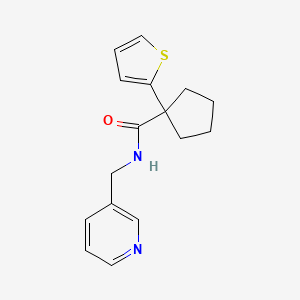 N-(pyridin-3-ylmethyl)-1-(thiophen-2-yl)cyclopentanecarboxamide