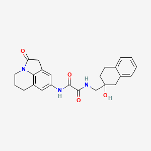 molecular formula C24H25N3O4 B2429529 N1-((2-hydroxy-1,2,3,4-tetrahydronaphthalen-2-yl)methyl)-N2-(2-oxo-2,4,5,6-tetrahydro-1H-pyrrolo[3,2,1-ij]quinolin-8-yl)oxalamide CAS No. 1421504-87-1