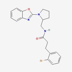 molecular formula C21H22BrN3O2 B2429532 N-((1-(benzo[d]oxazol-2-yl)pyrrolidin-2-yl)methyl)-3-(2-bromophenyl)propanamide CAS No. 1797140-61-4