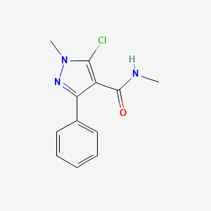 molecular formula C12H12ClN3O B2429535 5-chloro-N,1-dimethyl-3-phenyl-1H-pyrazole-4-carboxamide CAS No. 318237-81-9