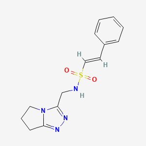 (E)-N-(6,7-dihydro-5H-pyrrolo[2,1-c][1,2,4]triazol-3-ylmethyl)-2-phenylethenesulfonamide