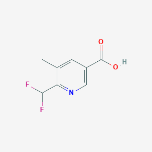 molecular formula C8H7F2NO2 B2429537 2-(Difluoromethyl)-3-methylpyridine-5-carboxylic acid CAS No. 1105976-40-6