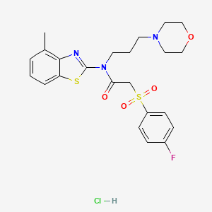 2-((4-fluorophenyl)sulfonyl)-N-(4-methylbenzo[d]thiazol-2-yl)-N-(3-morpholinopropyl)acetamide hydrochloride