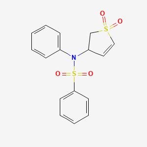 molecular formula C16H15NO4S2 B2429542 N-(1,1-二氧化-2,3-二氢噻吩-3-基)-N-苯基苯磺酰胺 CAS No. 327067-13-0