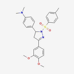 molecular formula C26H29N3O4S B2429554 4-(3-(3,4-dimethoxyphenyl)-1-tosyl-4,5-dihydro-1H-pyrazol-5-yl)-N,N-dimethylaniline CAS No. 370845-34-4