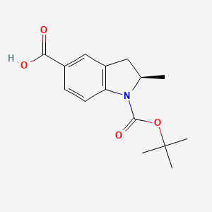 (2R)-2-Methyl-1-[(2-methylpropan-2-yl)oxycarbonyl]-2,3-dihydroindole-5-carboxylic acid