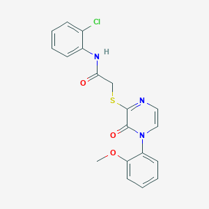 molecular formula C19H16ClN3O3S B2429563 N-(2-chlorophenyl)-2-{[4-(2-methoxyphenyl)-3-oxo-3,4-dihydropyrazin-2-yl]sulfanyl}acetamide CAS No. 899759-32-1