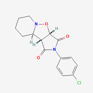 molecular formula C15H15ClN2O3 B2429568 (1R,2R,6S)-4-(4-chlorophenyl)-7-oxa-4,8-diazatricyclo[6.4.0.02,6]dodecane-3,5-dione CAS No. 318239-72-4