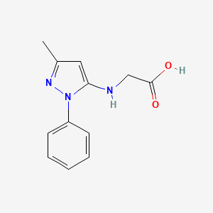 2-[(5-Methyl-2-phenylpyrazol-3-yl)amino]acetic acid