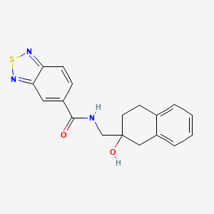 molecular formula C18H17N3O2S B2429577 N-((2-hydroxy-1,2,3,4-tetrahydronaphthalen-2-yl)methyl)benzo[c][1,2,5]thiadiazole-5-carboxamide CAS No. 1421528-95-1