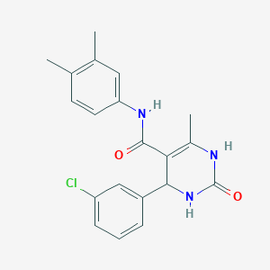molecular formula C20H20ClN3O2 B2429580 4-(3-chlorophenyl)-N-(3,4-dimethylphenyl)-6-methyl-2-oxo-1,2,3,4-tetrahydropyrimidine-5-carboxamide CAS No. 406690-31-1