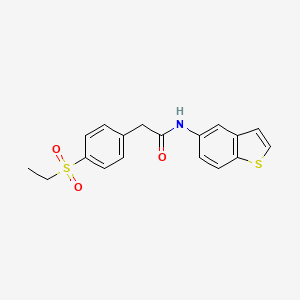 molecular formula C18H17NO3S2 B2429582 N-(苯并[b]噻吩-5-基)-2-(4-(乙基磺酰)苯基)乙酰胺 CAS No. 941884-47-5