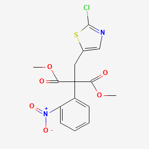 molecular formula C15H13ClN2O6S B2429585 Dimethyl 2-[(2-chloro-1,3-thiazol-5-yl)methyl]-2-(2-nitrophenyl)malonate CAS No. 860786-11-4