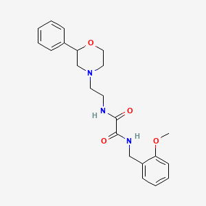 molecular formula C22H27N3O4 B2429587 N1-(2-methoxybenzyl)-N2-(2-(2-phenylmorpholino)ethyl)oxalamide CAS No. 954025-47-9