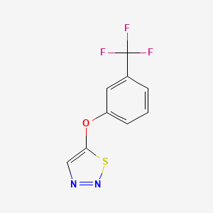 molecular formula C9H5F3N2OS B2429590 5-[3-(Trifluoromethyl)phenoxy]-1,2,3-thiadiazole CAS No. 338421-08-2