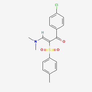 molecular formula C18H18ClNO3S B2429593 1-(4-Chlorophenyl)-3-(dimethylamino)-2-[(4-methylphenyl)sulfonyl]-2-propen-1-one CAS No. 338417-78-0