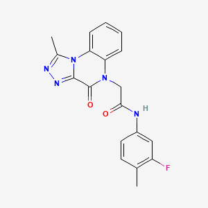 molecular formula C19H16FN5O2 B2429594 N-(3-氟-4-甲基苯基)-2-(1-甲基-4-氧代-[1,2,4]三唑并[4,3-a]喹噁啉-5(4H)-基)乙酰胺 CAS No. 1358415-05-0