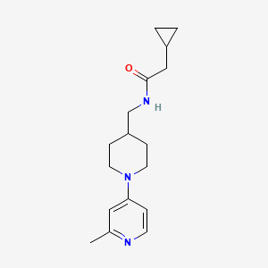 molecular formula C17H25N3O B2429597 2-Cyclopropyl-N-[[1-(2-methylpyridin-4-yl)piperidin-4-yl]methyl]acetamide CAS No. 2415556-17-9