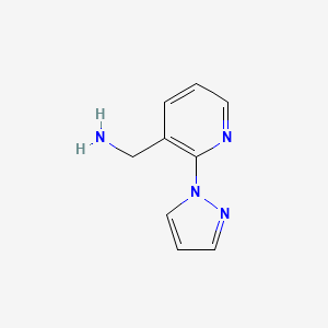molecular formula C9H10N4 B2429598 [2-(1H-pyrazol-1-yl)pyridin-3-yl]methanamine CAS No. 1052559-31-5; 1197871-01-4
